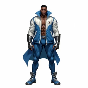 A frontal T pose full body concept illustration of A powerful bl...