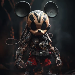 Mickey Mouse  in the style of Yautja's (Hunter Predator)