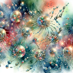 In the mesmerizing watercolor painting, an intricately detailed...
