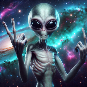 🖕👽🖕, galaxy background