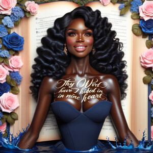 Create an image of an ultra-light-skinned African-American woman...