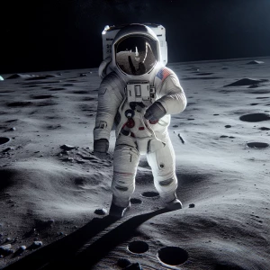 I walk on moon surface