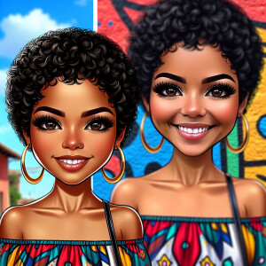 hd hyper realistic airbrush illustration chibi caricature confid...