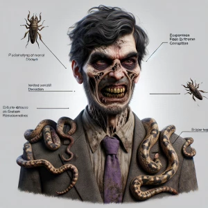 Create a hyper-realistic image of a man personifying extreme cor...