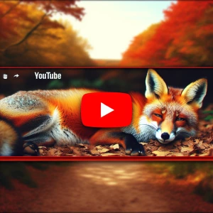Create a banner for YouTube with a lazy sleepy fox