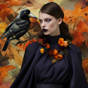 Design an oil painting-inspired, Halloween-themed pattern that b...