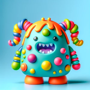 A cute plastic toy monster. The embodiment of creative joy.
