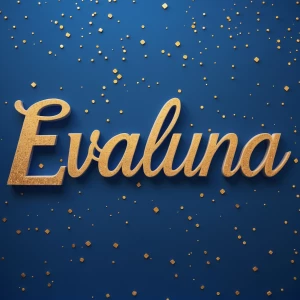 A blue wallpaper with the name EVALUNA stylishly written in it.W...