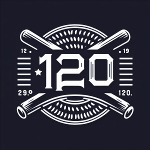 Create a logo based on the white Sox logo but use the number 120...