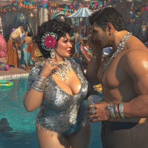 realism,art -- v 6.1 . a punjabi  villain  curvy mother in law,...