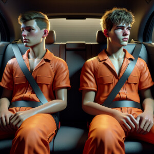 “Hands behind back”, ultra realistic, award winning photo of Two...