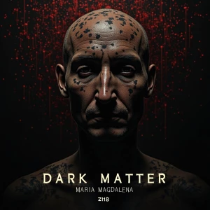 Design a rap album cover titled "Dark Matter" for artist Maria M...