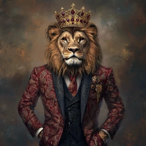 Image Description:In the center of the image stands a majestic l...