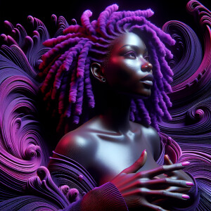 create a  ultra high resolution 3D beautiful African American fe...