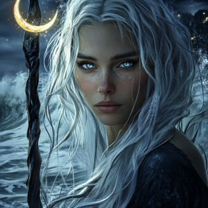 Selene, Witch of Lunar Phases:
Create a hyperrealistic digital a...
