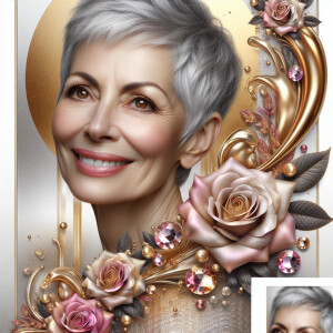 A horizontal portrait of a thinner, smiling American woman with...