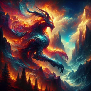 A shimmering ethereal being, composed of swirling air and glowin...