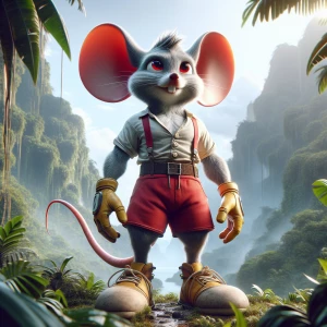 Mickey Mouse  in the style of Yautja's (Hunter Predator),ultra-d...
