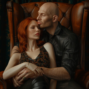 A photorealistic high resolution image. Light ginger haired fema...