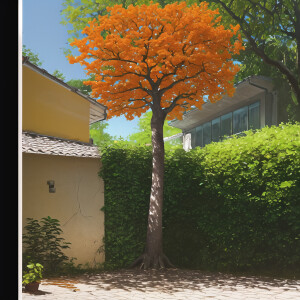Orange tree, photorealistic