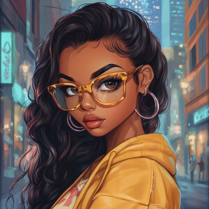 Create an image of a modernized Betty Boop reimagined as a styli...