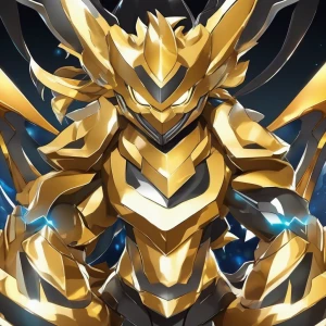 Create an illustration of Gholdengo, the Pokemon characterized b...