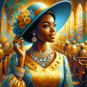 A spiritually enriching illustration portrays an African America...