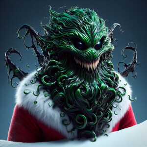 Imagine the Grinch infused with the sinister power of a Venom sy...