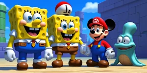 SpongeBob SquarePants Patrick Star Mickey Mouse and Squidward pl...