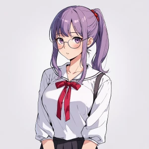 A female anime character inspired by Murasaki Shion from Hololiv...