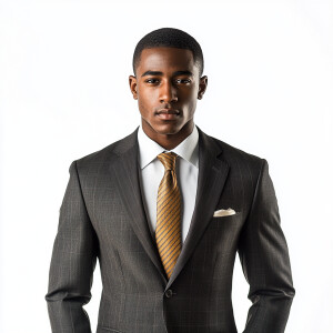 A man wearing a suit - The Suit Color is random - The Tie Color...
