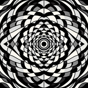 Create a mesmerizing optical illusion featuring a series of conc...
