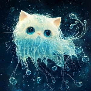 cat in jelly art style