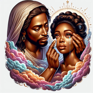 Ensure that the image distinctly represents both Jesus Christ an...
