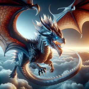 A Tessarion dragon 3D animated motion graphics UHD 8K