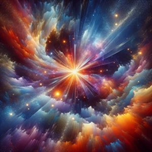 Design a professional-grade artwork of a 7-dimensional cosmic st...