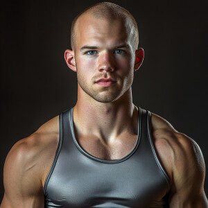 Create a whole body portrait image of a 27 year old man who’s ba...