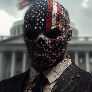 close-up dark-art,detailed  image of a man with detail3d Purge m...