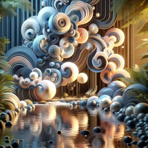 Produce a 10-second video featuring a romantic stream with porti...