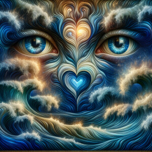 A romantic and symbolic representation of love and surrender, in...