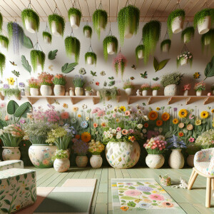 использование элементов с тематикой природы, таких как цветущие...