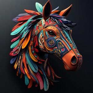 Create a 3D rendering that features an array of a vibrantly-colo...