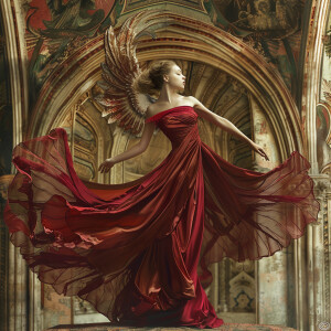 draw an angle with red dress