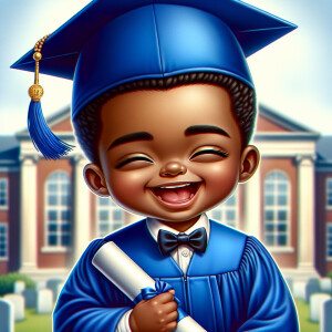 "Create a realistic airbrushed illustration of a joyful African...