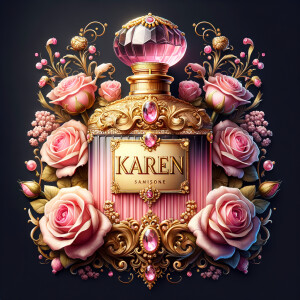 Craft an image of an ornate perfume bottle, with a luxurious des...