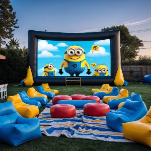 Kids birthday party Outdoor movie night for ex-large inflatable...