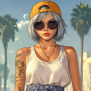 young, rebellious gta-style character. The character should have...