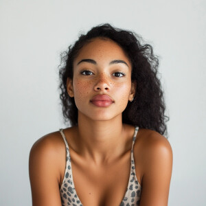 Portrait of an attractive 21-year-old African American woman wit...