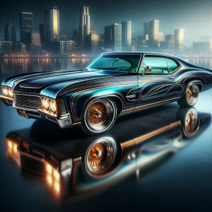 A high gloss, impeccably polished Metallic Dark Navy-Blue 1968 B...