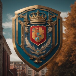 coat of arms in the form of a shield of the city of «Innopolis»